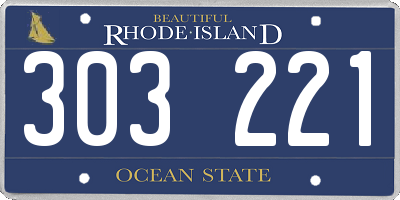 RI license plate 303221