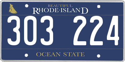 RI license plate 303224