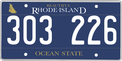 RI license plate 303226