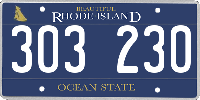 RI license plate 303230