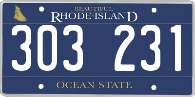 RI license plate 303231