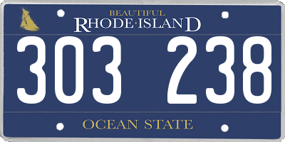 RI license plate 303238
