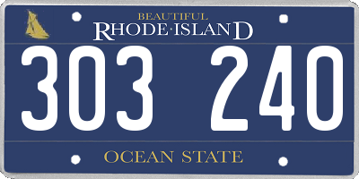 RI license plate 303240