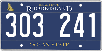 RI license plate 303241