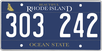RI license plate 303242