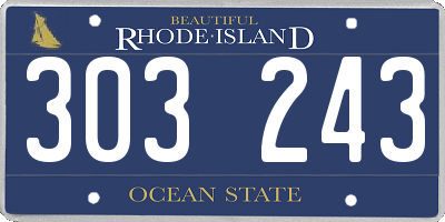 RI license plate 303243