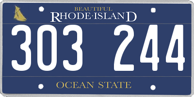 RI license plate 303244