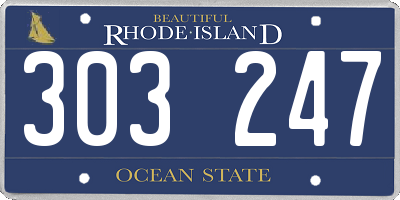 RI license plate 303247