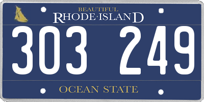 RI license plate 303249