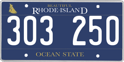 RI license plate 303250