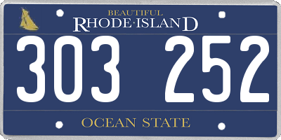 RI license plate 303252