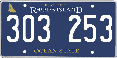 RI license plate 303253