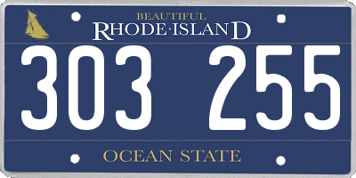 RI license plate 303255