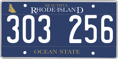 RI license plate 303256