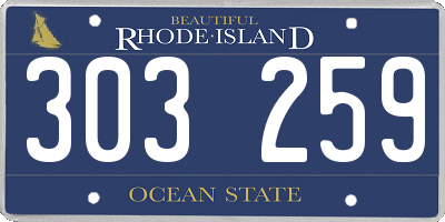 RI license plate 303259