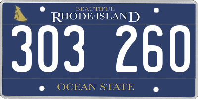 RI license plate 303260