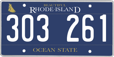 RI license plate 303261