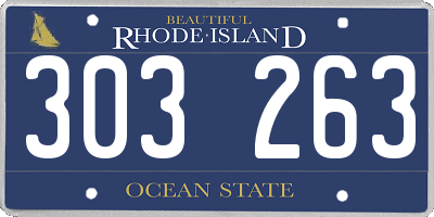 RI license plate 303263
