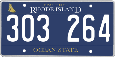 RI license plate 303264