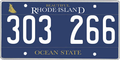 RI license plate 303266