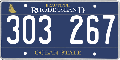 RI license plate 303267