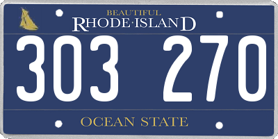 RI license plate 303270