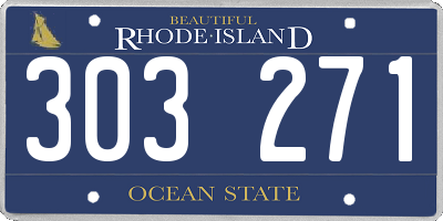 RI license plate 303271