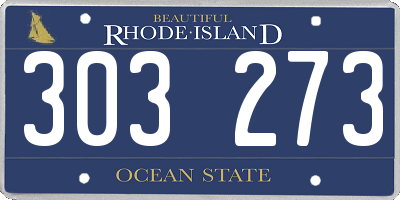RI license plate 303273