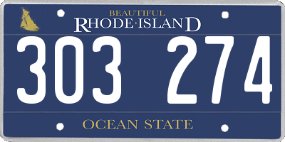 RI license plate 303274