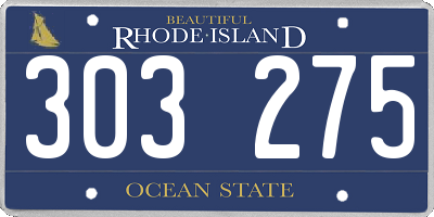 RI license plate 303275