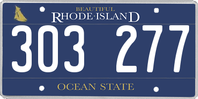 RI license plate 303277
