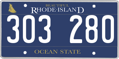 RI license plate 303280