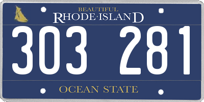 RI license plate 303281