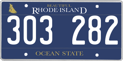 RI license plate 303282