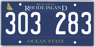 RI license plate 303283