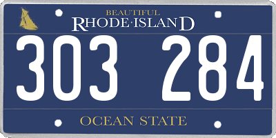 RI license plate 303284
