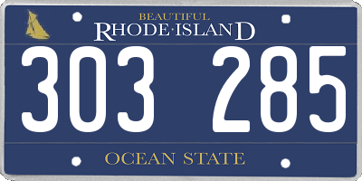 RI license plate 303285