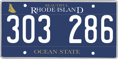 RI license plate 303286
