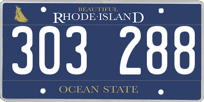 RI license plate 303288