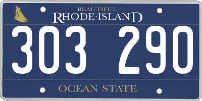 RI license plate 303290