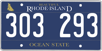 RI license plate 303293
