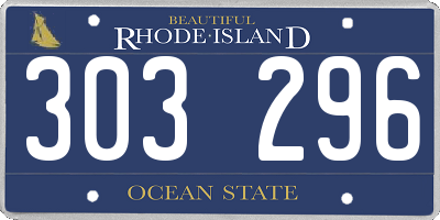 RI license plate 303296