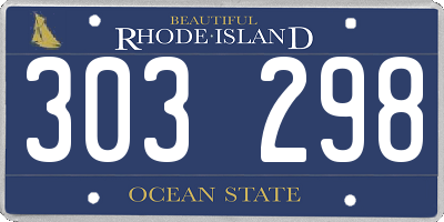 RI license plate 303298