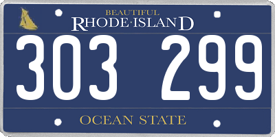 RI license plate 303299