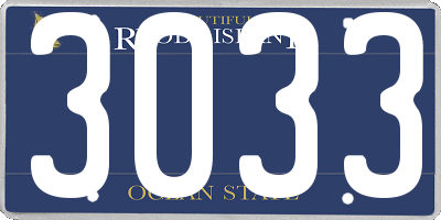 RI license plate 3033