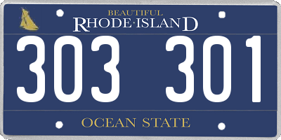 RI license plate 303301