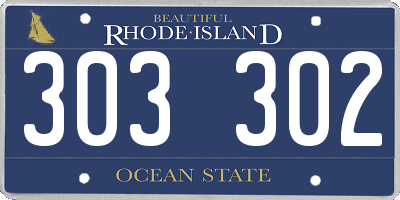 RI license plate 303302