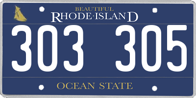RI license plate 303305