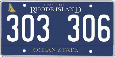 RI license plate 303306