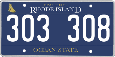 RI license plate 303308